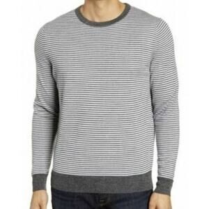 Nordstrom Men's Striped Round Neck Sweater Long Sleeve Heather Gray Size 2XL NWT